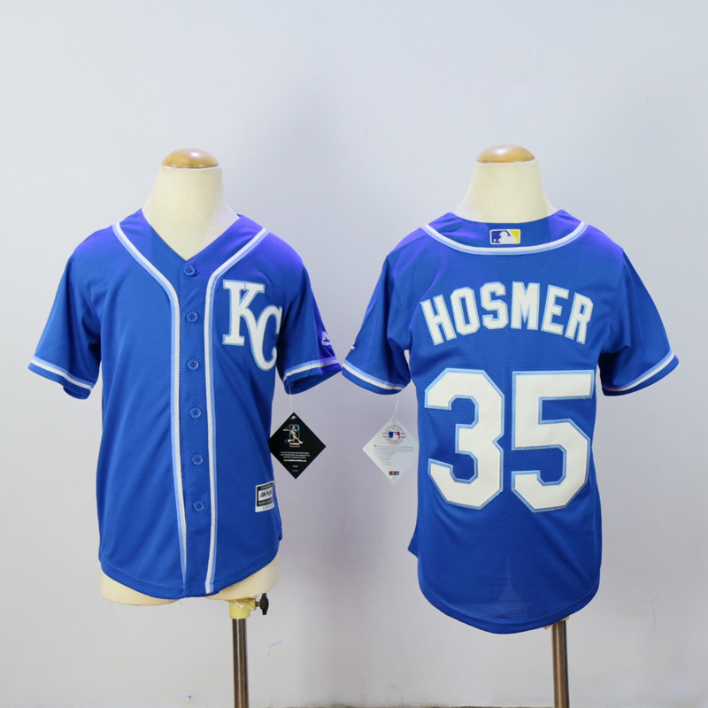 Youth Kansas City Royals #35 Hosmer Blue MLB Jerseys->women mlb jersey->Women Jersey